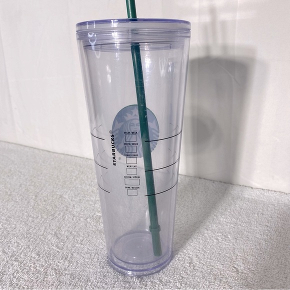 Starbucks Cold Cup Clear Venti Tumbler Traveler with Green Logo & Straw - Picture 6 of 12